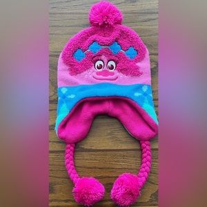 DreamWorks Trolls Pink Poppy Pom-Pom Winter Beanie Hat for kids
